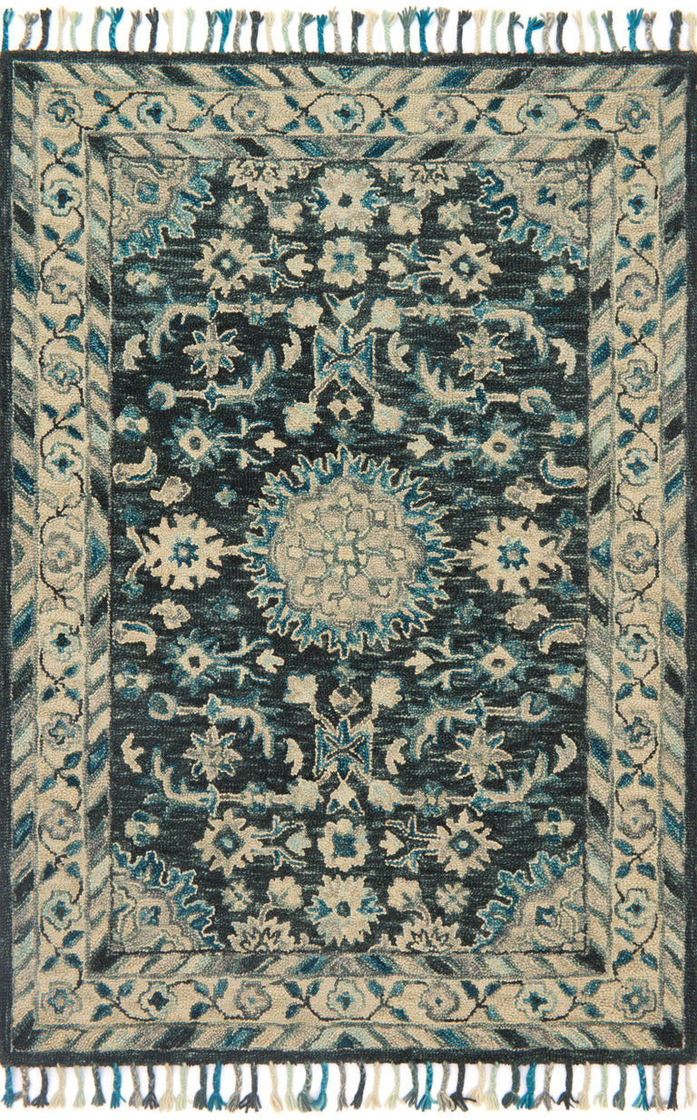 Loloi Rugs Zharah Collection Rug in Teal, Grey - 9'3" x 13'