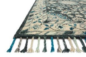 Loloi Rugs Zharah Collection Rug in Teal, Grey - 7'9" x 9'9"