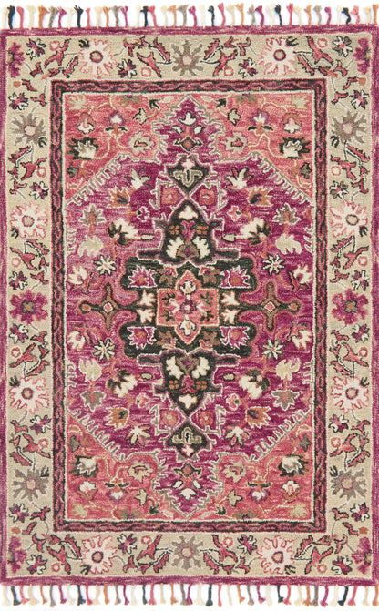 Loloi Rugs Zharah Collection Rug in Raspberry, Taupe - 7'9" x 9'9"