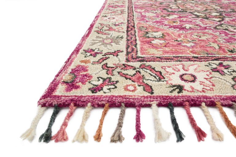 Loloi Rugs Zharah Collection Rug in Raspberry, Taupe - 7'9" x 9'9"