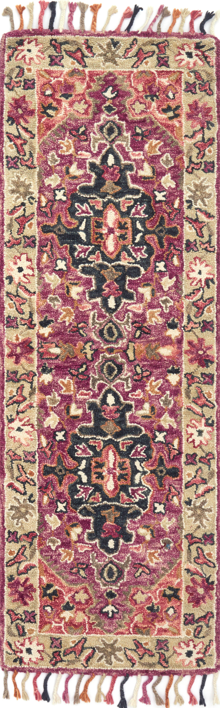 Loloi Rugs Zharah Collection Rug in Raspberry, Taupe - 7'9" x 9'9"