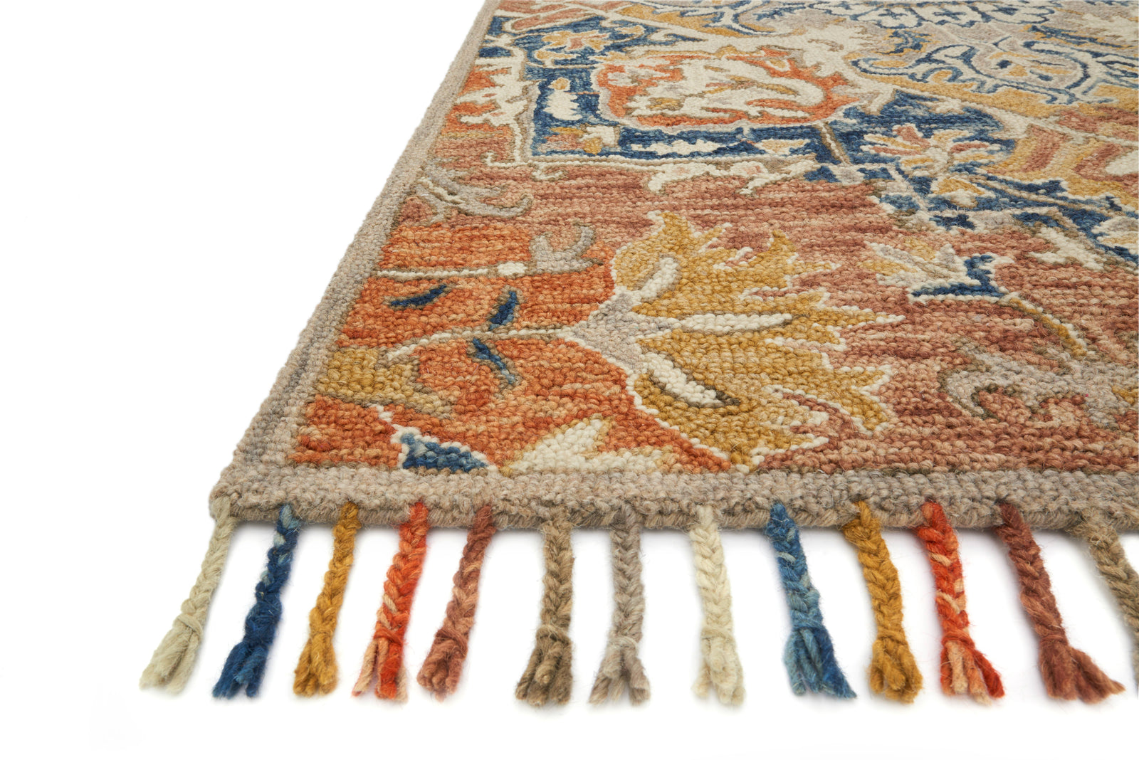 Loloi Rugs Zharah Collection Rug in Rust, Blue 9'3" x 13' Premium Home Source