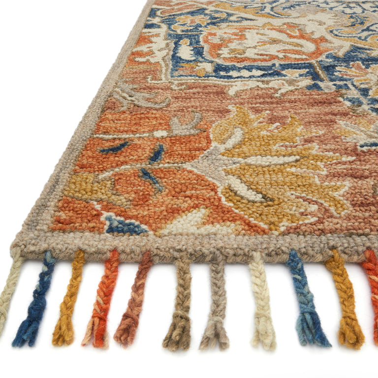 Loloi Rugs Zharah Collection Rug in Rust, Blue - 7'9" x 9'9"