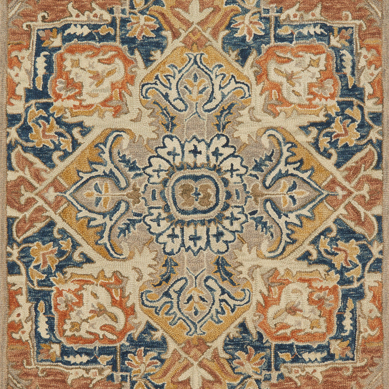 Loloi Rugs Zharah Collection Rug in Rust, Blue - 7'9" x 9'9"