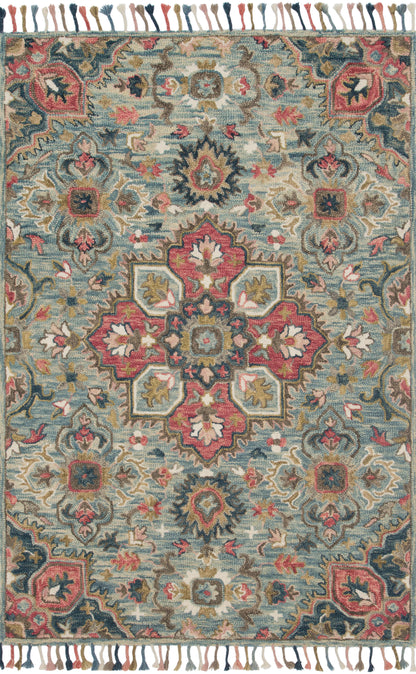 Loloi Rugs Zharah Collection Rug in Light Blue, Multi - 9'3" x 13'