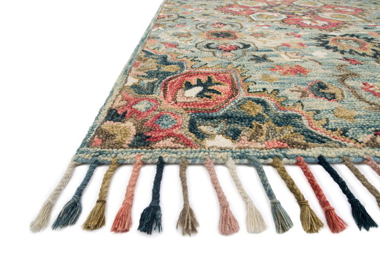 Loloi Rugs Zharah Collection Rug in Light Blue, Multi - 9'3" x 13'