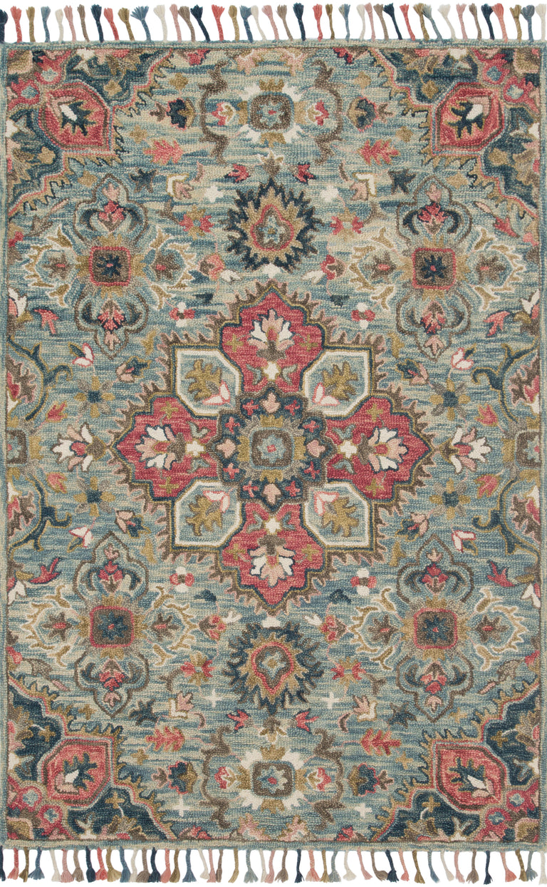 Loloi Rugs Zharah Collection Rug in Light Blue, Multi - 7'9" x 9'9"