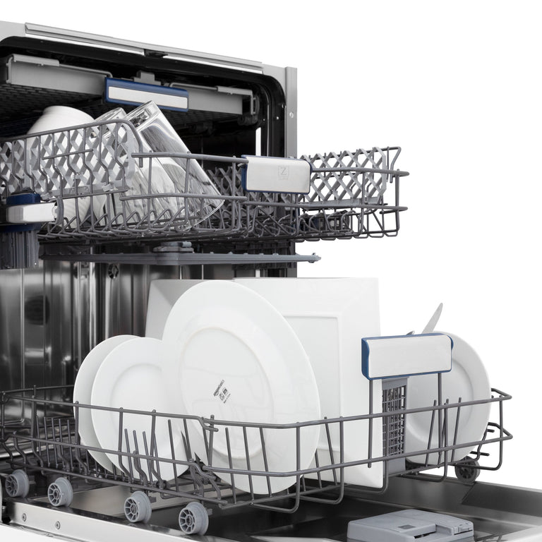 ZLINE Appliance Package - 36 In. Gas Range, Range Hood, Dishwasher in Black Stainless Steel, 3KP-RGBRH36-DWV