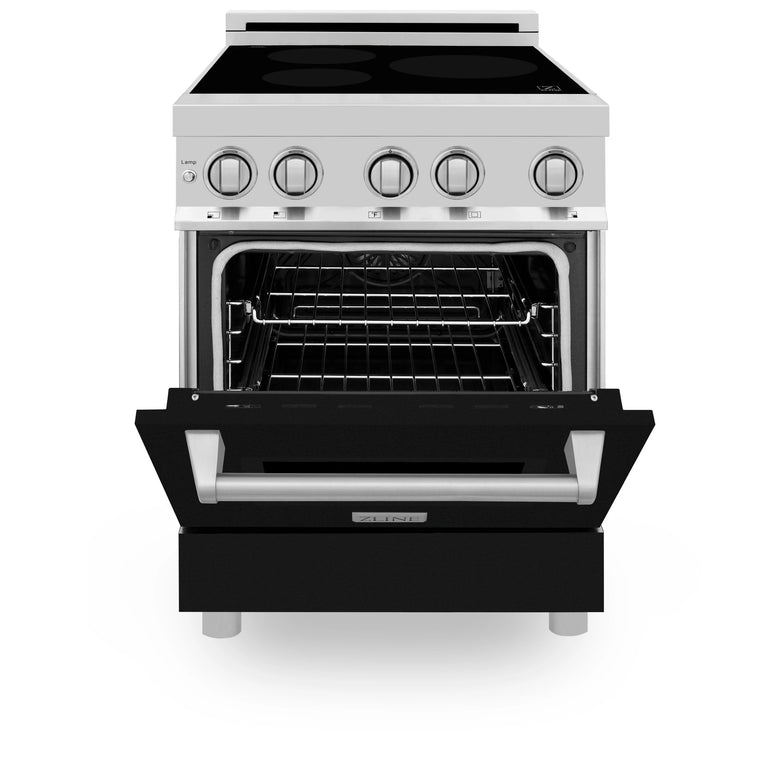 ZLINE 24 Inch 2.8 cu. ft. Induction Range with a 3 Element Stove and Electric Oven in Black Matte, RAIND-BLM-24