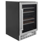 ZLINE 24" Dual Zone 44-Bottle Wine Cooler in Stainless Steel - Monument Series, RWV-UD-24