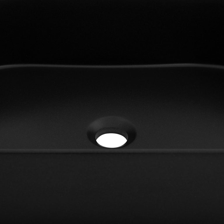 ZLINE 24 Inch Siena Oval Vessel Bath Sink in Matte Black, SK-QVO-MB-24
