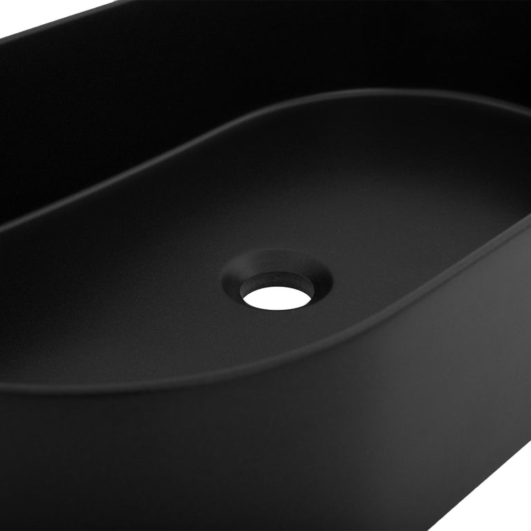 ZLINE 24 Inch Siena Oval Vessel Bath Sink in Matte Black, SK-QVO-MB-24