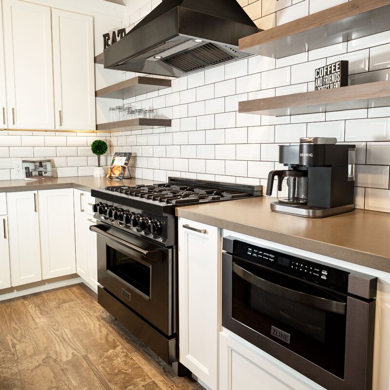 White Kitchen Cabinets Black Stainless Steel Paint For Appliances