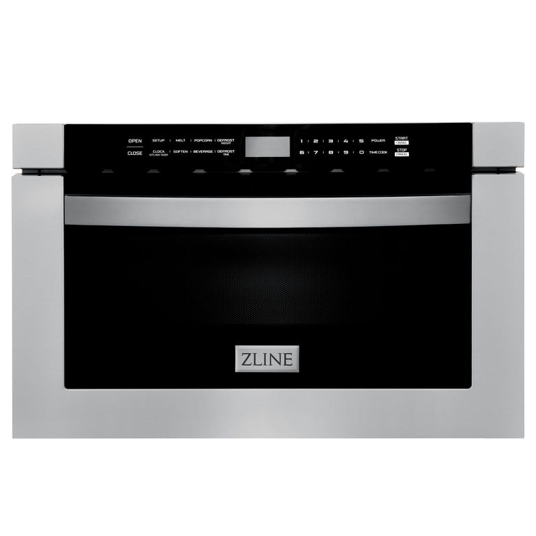 ZLINE Appliance Package - 36" Dual Fuel Range, Range Hood, Microwave, Dishwasher, Refrigerator with Water and Ice Dispenser