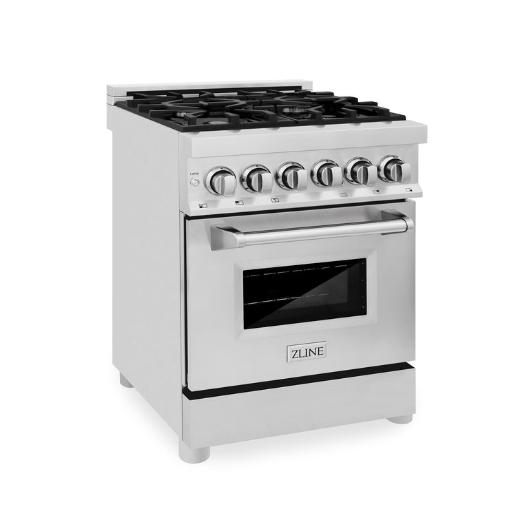 ZLINE 24 in. Professional Gas Burner/Electric Oven Stainless Steel Range, RA24