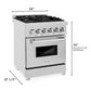 ZLINE 24 in. Professional Gas Burner/Electric Oven in DuraSnow® Stainless Steel Range, RAS-SN-24