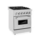 ZLINE 24 in. Professional Gas Burner/Electric Oven in DuraSnow® Stainless Steel Range, RAS-SN-24