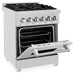 ZLINE 24 in. Professional Gas Burner/Electric Oven in DuraSnow® Stainless Steel Range, RAS-SN-24