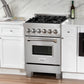 ZLINE 24 in. Professional Gas Burner/Electric Oven in DuraSnow® Stainless Steel Range, RAS-SN-24