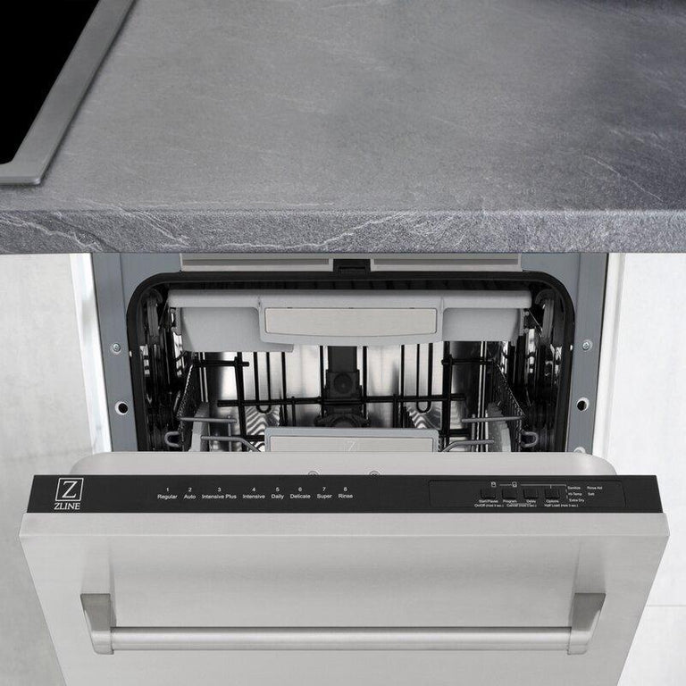 ZLINE Package - 30" Dual Fuel Range, Over The Range Microwave, Dishwasher
