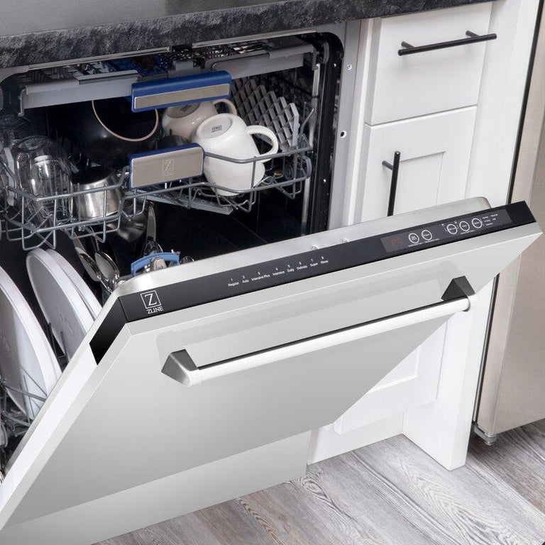 ZLINE Appliance Package - 30 in. Dual Fuel Range, Range Hood, Microwave Drawer, 3 Rack Dishwasher, Refrigerator, 5KPR-RARH30-MWDWV