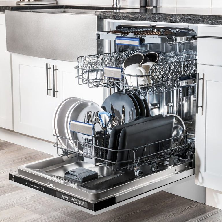 ZLINE Appliance Package - 30 in. Dual Fuel Range, 30 in. Range Hood, Microwave Drawer, 3 Rack Dishwasher, 4KP-RARH30-MWDWV