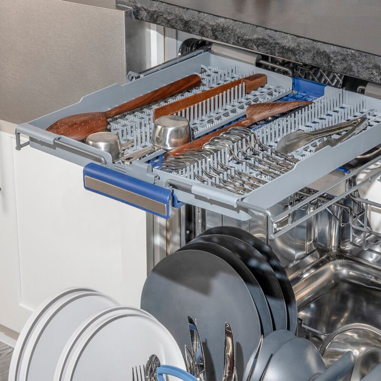 ZLINE 24 Tallac Series 3rd Rack Dishwasher in DuraSnow with Stainless Steel Tub, 51dBa (DWV-SN-24)