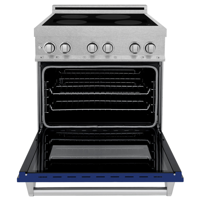 ZLINE 30 In. 4.0 cu. ft. Induction Range with a 4 Element Stove and Electric Oven in Blue Gloss, RAINDS-BG-30
