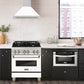 ZLINE 30 In Autograph Edition DuraSnow® Stainless Steel Range Hood with White Matte Shell and Champagne Bronze Handle, KB4SNZ-WM30-CB