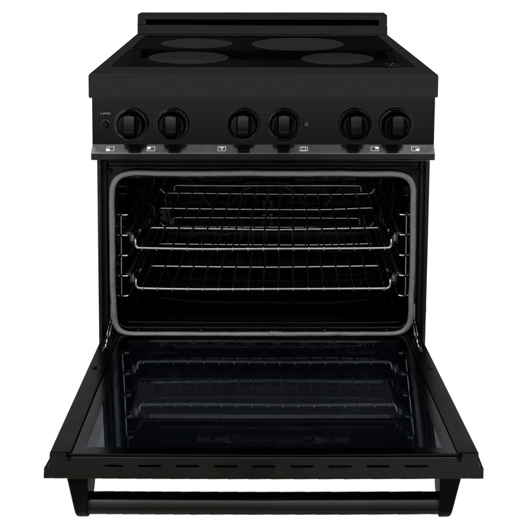 ZLINE 30 Inch 4.0 cu. ft. Induction Range with Electric Oven in Black Stainless Steel, RAIND-BS-30