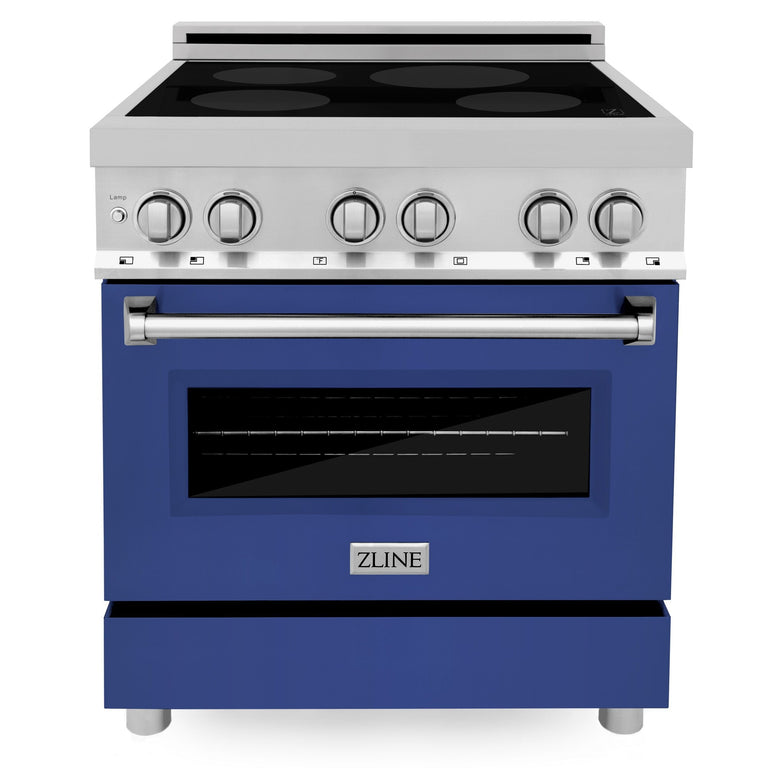ZLINE 30 Inch 4.0 cu. ft. Induction Range with a 4 Element Stove and Electric Oven in Blue Matte, RAIND-BM-30