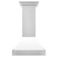 ZLINE 30 In. Stainless Steel Range Hood with White Matte Shell, 8654STX-WM-30