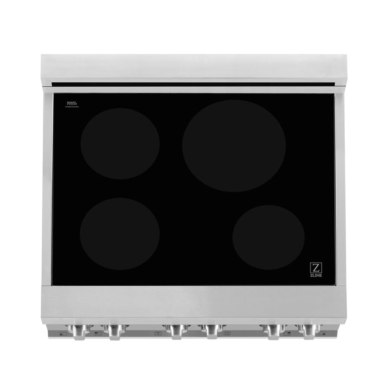 ZLINE 30 In. 4.0 cu. ft. Induction Range with a 4 Element Stove and Electric Oven in Stainless Steel, RAIND-30