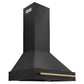 ZLINE 30 in. Autograph Edition in Black Stainless Steel Range Hood with Champagne Bronze Handle, BS655Z-30-CB