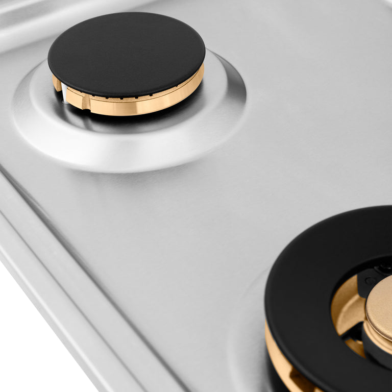 ZLINE 30 in. Dropin Cooktop with 4 Gas Brass Burners, RC-BR-30