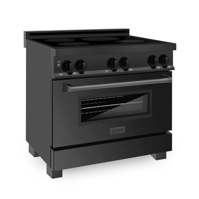 ZLINE 36 In. 4.6 cu. ft. Induction Range with Electric Oven in Black Stainless Steel, RAIND-BS-36