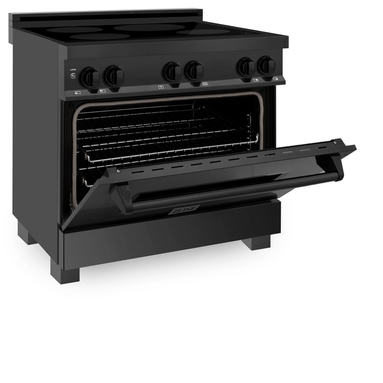 ZLINE 36 In. 4.6 cu. ft. Induction Range with Electric Oven in Black Stainless Steel, RAIND-BS-36
