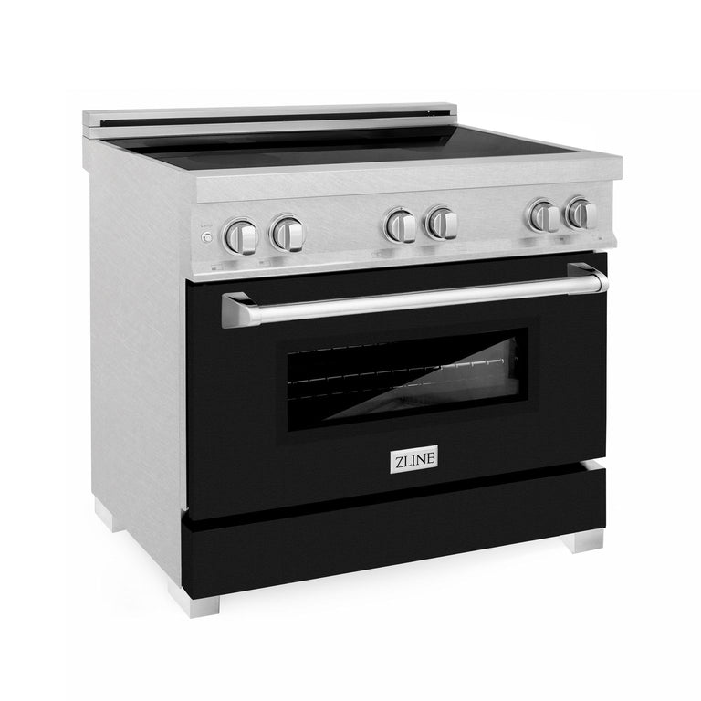 ZLINE 36 In. 4.6 cu. ft. Induction Range with a 4 Element Stove and Electric Oven in Black Matte, RAINDS-BLM-36
