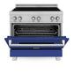 ZLINE 36 In. 4.6 cu. ft. Induction Range with a 4 Element Stove and Electric Oven in Durasnow and Blue Matte, RAINDS-BM-36