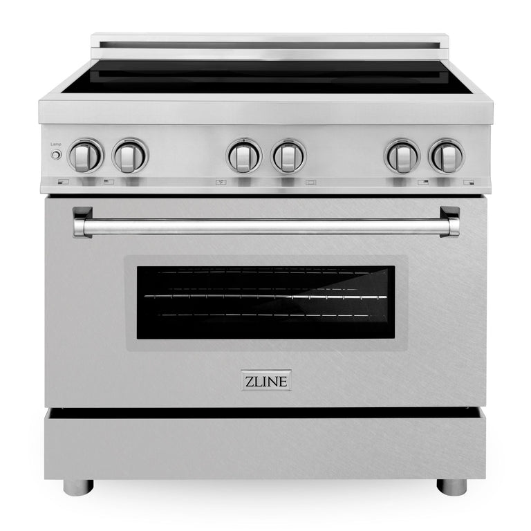 ZLINE 36 Inch 4.6 cu. ft. Induction Range with a 4 Element Stove and Electric Oven in DuraSnow® Stainless Steel, RAIND-SN-36