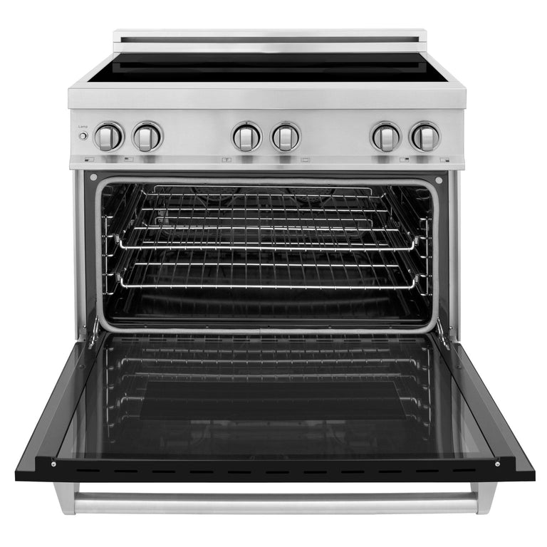 ZLINE 36 Inch 4.6 cu. ft. Induction Range with a 4 Element Stove and Electric Oven in Black Matte, RAIND-BLM-36