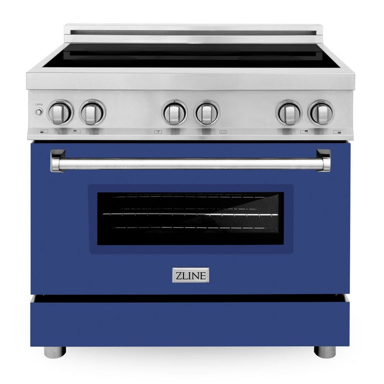ZLINE 36 Inch 4.6 cu. ft. Induction Range with a 4 Element Stove and Electric Oven in Blue Matte, RAIND-BM-36