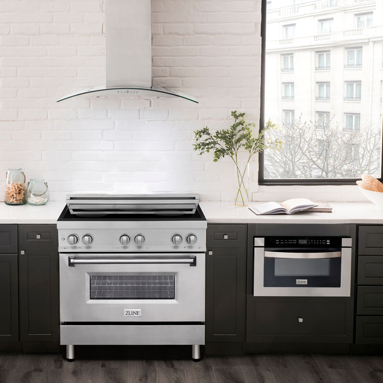 ZLINE 36 Inch 4.6 cu. ft. Induction Range with a 4 Element Stove and Electric Oven in Stainless Steel, RAIND-36