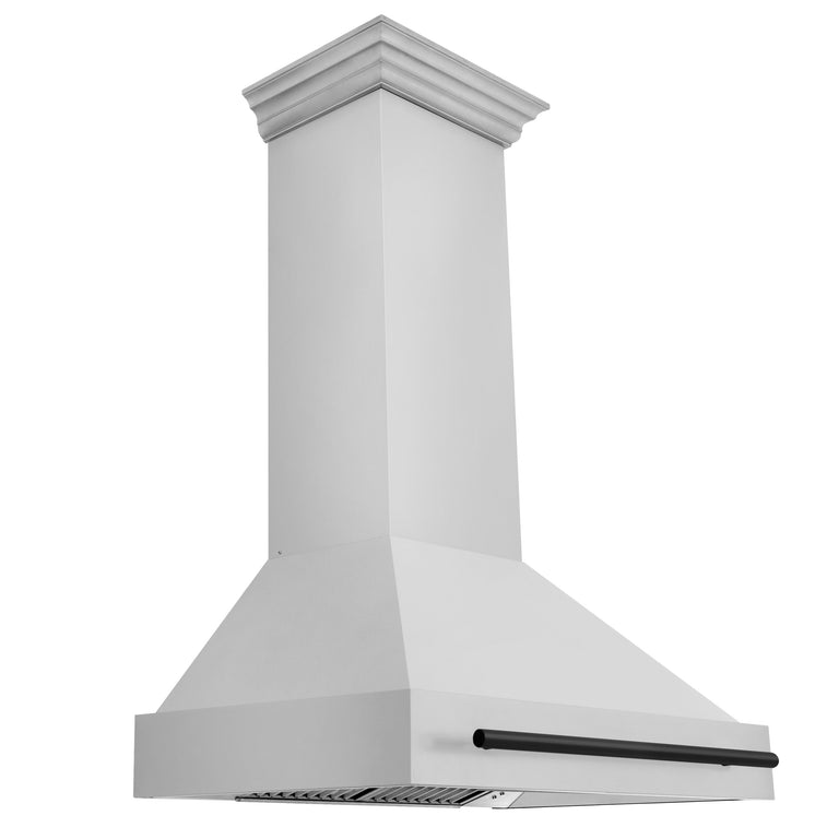 ZLINE 36 Inch Autograph Edition Stainless Steel Range Hood with Matte Black Handle, 8654STZ-36-MB