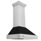 ZLINE 36 Inch DuraSnow® Stainless Steel Range Hood with Black Matte Shell, 8654SNX-BLM-36