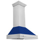 ZLINE 36 Inch DuraSnow® Stainless Steel Range Hood with Blue Gloss Shell, 8654SNX-BG-36