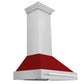ZLINE 36 Inch DuraSnow® Stainless Steel Range Hood with Red Gloss Shell, 8654SNX-RG-36