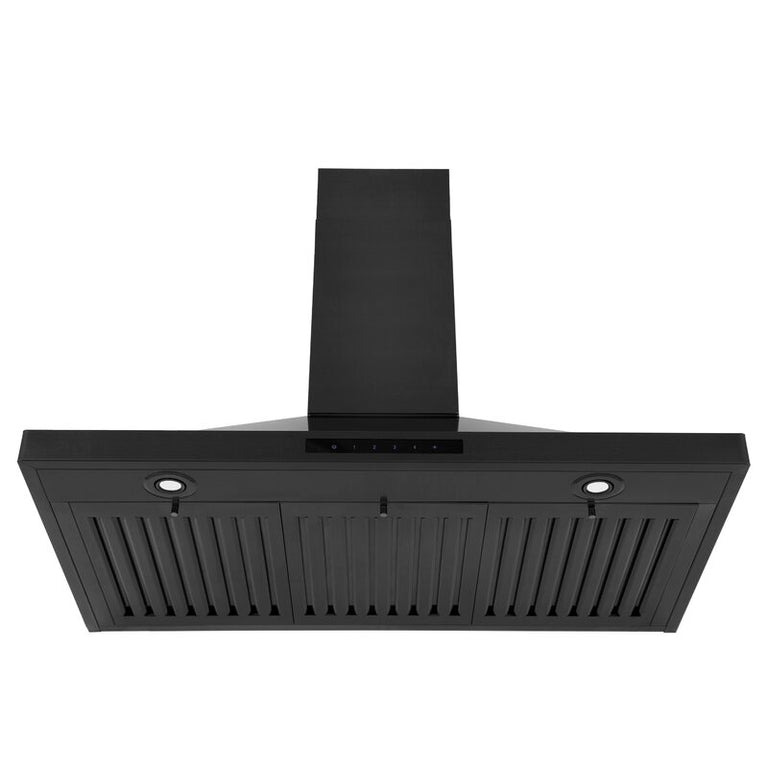 ZLINE 36 in. Dual Fuel Range, Range Hood Black Stainless Steel Applian