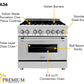 ZLINE Kitchen and Bath 36 in. Professional Gas Burner/Electric Oven Stainless Steel Range, RA36