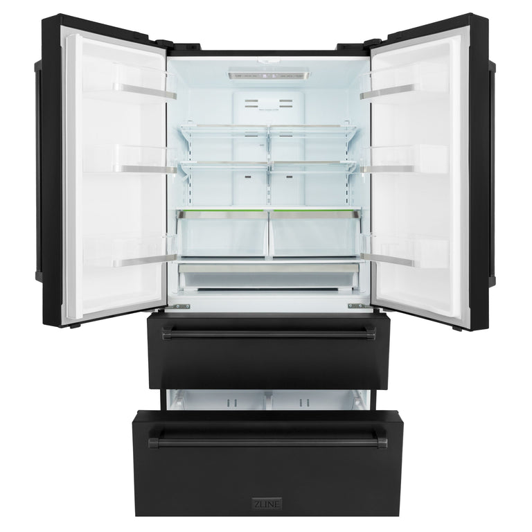 ZLINE Appliance Package - 30 in. Gas Range, Range Hood, Microwave Oven, Dishwasher, Refrigerator, 5KPR-RGBRH-MWDWV